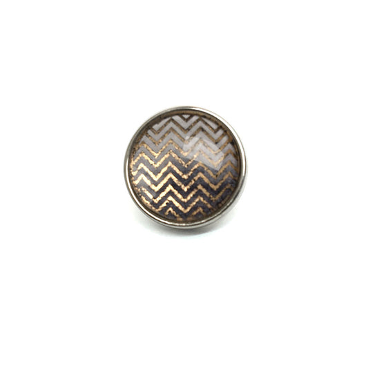 Bouton - cabochon pour bijoux personnalisables avec le thème chevrons d'argent