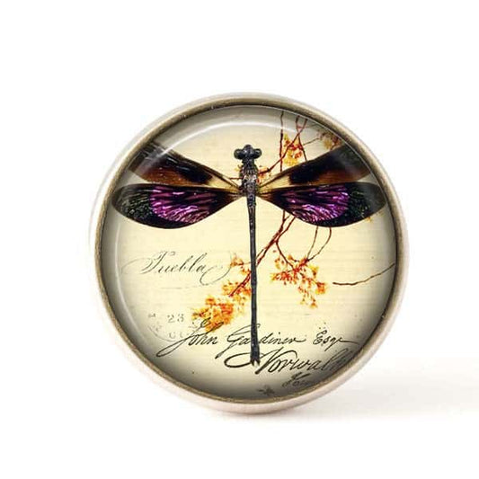 Bouton / Cabochon pour bijoux interchangeables-Libellule..
