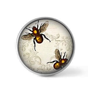 Bouton / Cabochon pour bijoux personnalisables - Motif abeille vintage
