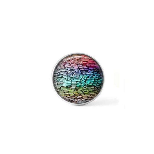 Bouton cabochon clipsable pour bijoux interchangeables : Thème multicolore pastels