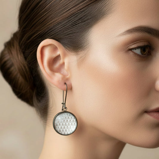 Gouttes de pluie argentées boucles d’oreilles pendante