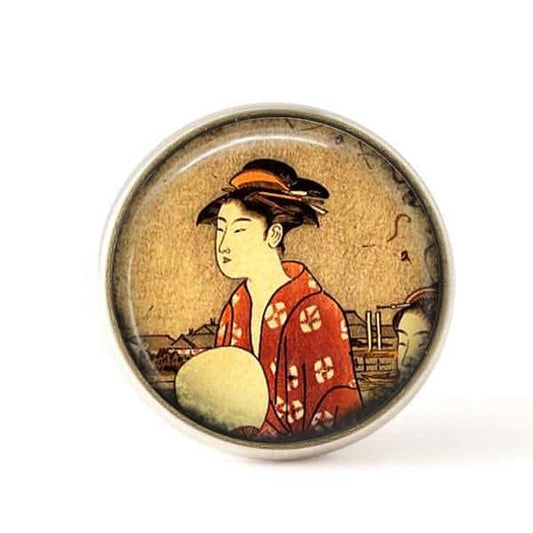 Bouton / Cabochon pour bijoux interchangeables- Geisha.
