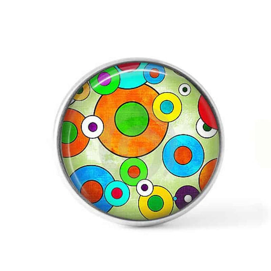 Bouton cabochon clipsable pour bijoux interchangeables : Thème Ronds Pop