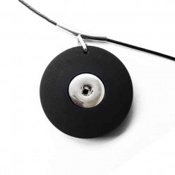 Interchangeable necklace in matt black 43mm diameter - necklace base only