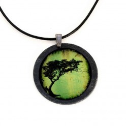 Slate necklace featuring an Acacia Tortillis Tree