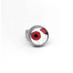 Interchangeable cabochon ring in stainless steel size 17/18