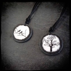 Slate necklace featuring 'The Tree of life' theme