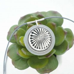 Customizable necklace for cabochon / snap button in silver gray: only necklace