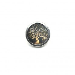 Button - cabochon for personalized jewelry with the theme tree of life gold and sage green 2