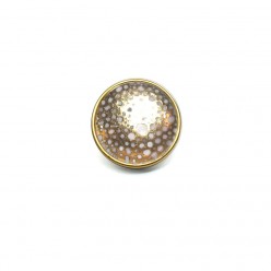 Button cabochon clip for interchangeable jewelry - gold or silver circles theme