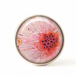 Interchangeable clip on buttons pink abstract flower