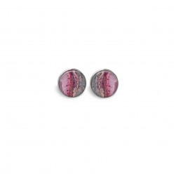 Stud earrings with a pink mineral theme
