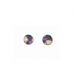 Stud earrings with the theme of mauve and beige pebble geodes