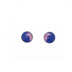 Stud earrings with navy blue and pink triangles theme