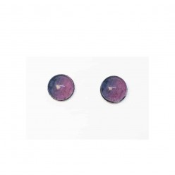 Stud earrings with purple and pink gradient geodes theme