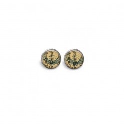 Stud earrings with a japanse writing theme