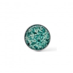 Cabochon / Button for Interchangeable Jewelry - turquoise leaves theme
