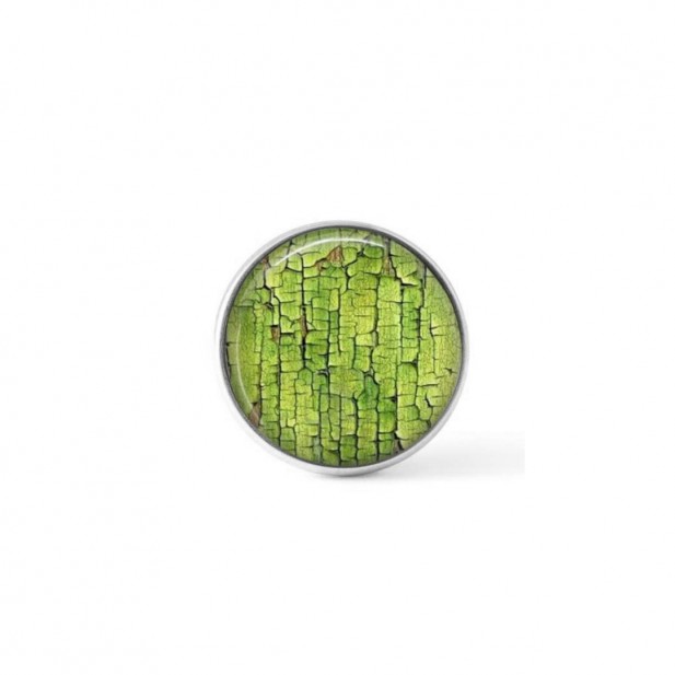 Cabochon / bouton pour bijoux interchangeables - Peinture craquelée verte