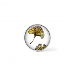 Cabochon / bouton pour bijoux interchangeables - Feuilles de ginkgo multicolores