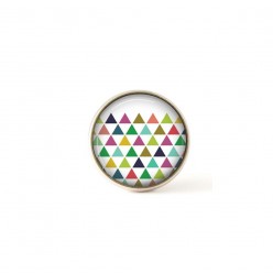 Bouton / Cabochon pour bijoux interchangeables- triangles multicolores