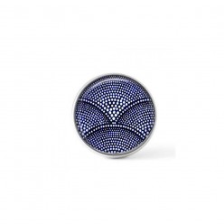 Cabochon / Button for Interchangeable Jewelry - Navy blue batik theme