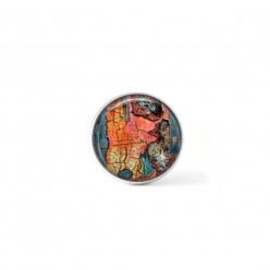 Bouton cabochon clipsable pour bijoux interchangeables : Thème abstrait peintures écaillées abricot