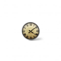Bouton / Cabochon pour bijoux personnalisables - Motif horloge vintage laiton