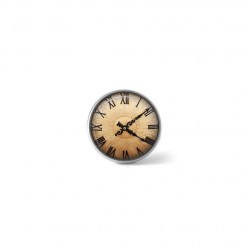 Bouton / Cabochon pour bijoux personnalisables - Motif horloge vintage cuivre