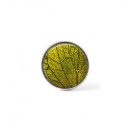Interchangeable clip on button - green leaf design