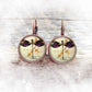 Boucles d'oreilles fantaisie format dormeuses thème vintage libellule -cuivre