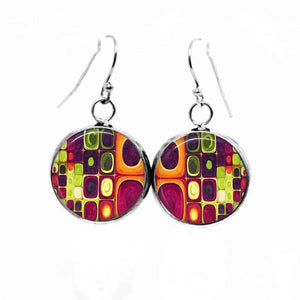 Klimt theme dangling earrings