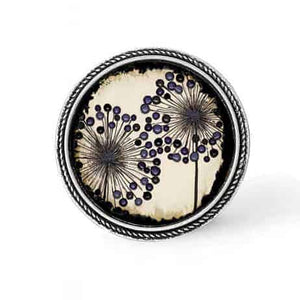 Button - cabochon Frame for interchangeable necklace: Agapanthus theme