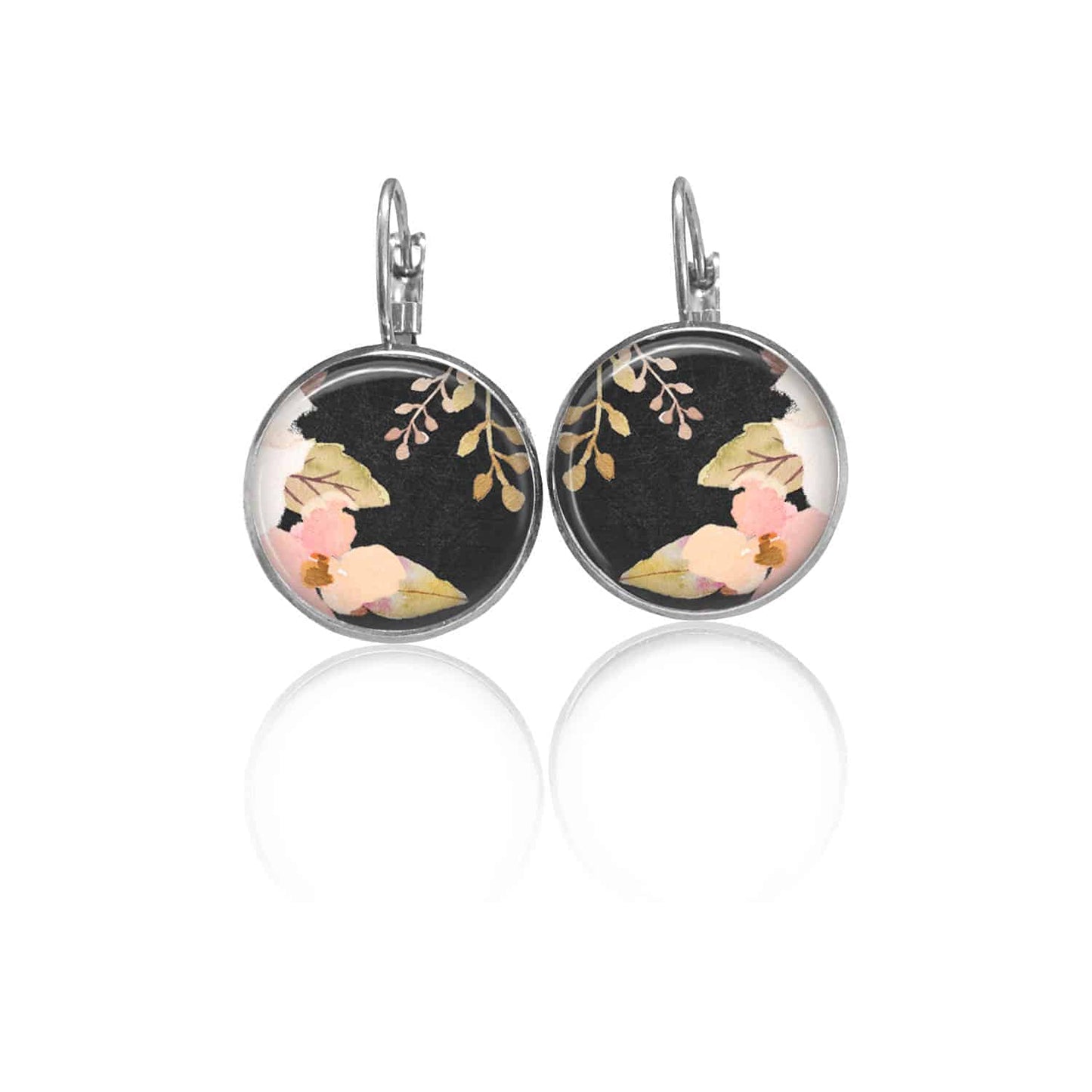 Boucles d'oreilles dormeuses Boho floral roses pastels