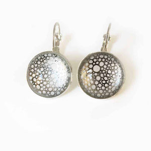 Silver circle sleeper earrings