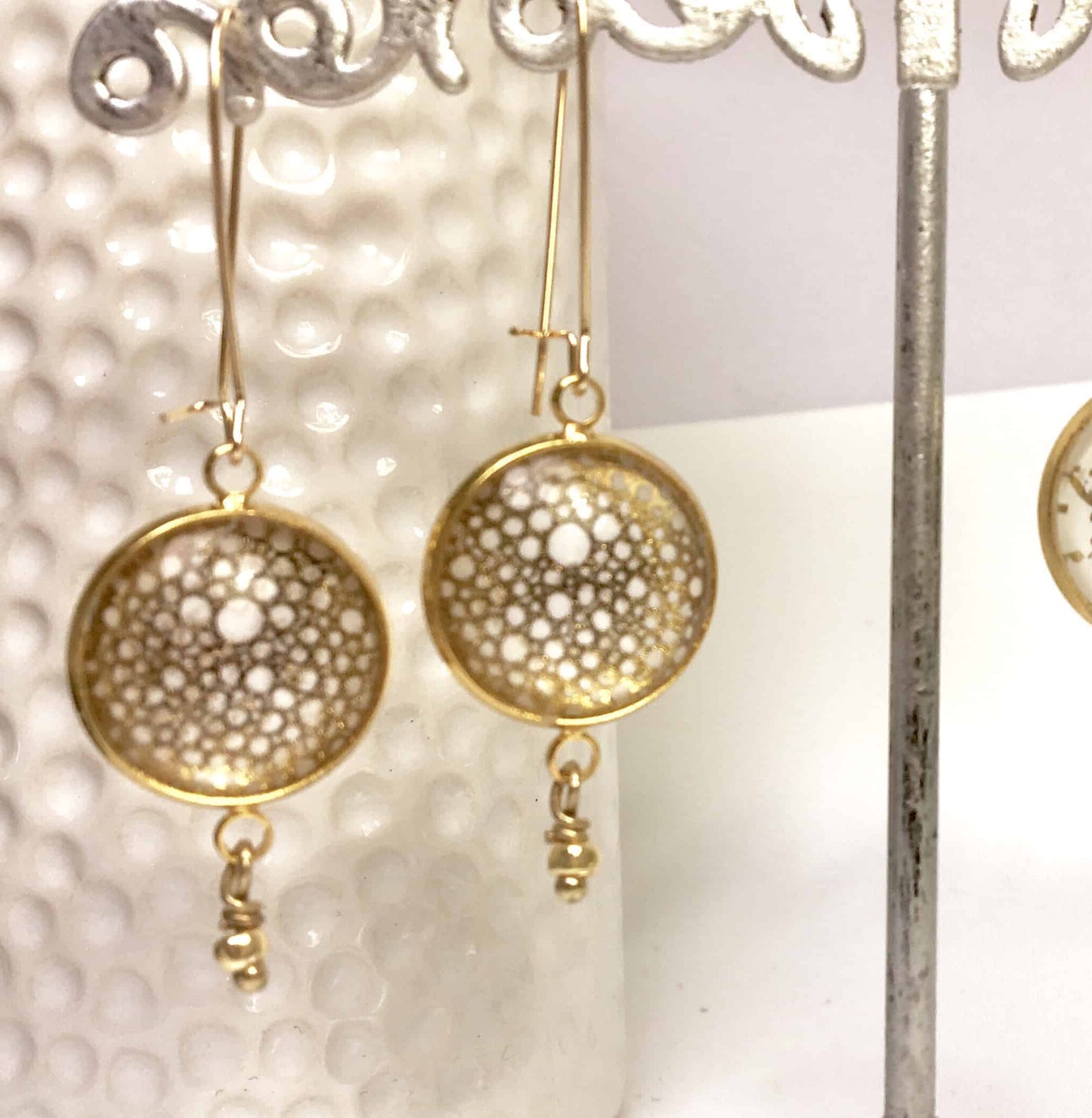 Boucles d’oreilles pendantes cercles d’or