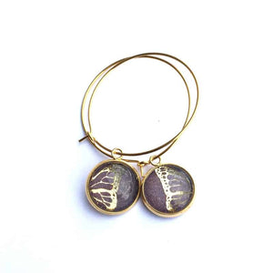 12 mm silver stainless steel hoop earrings on the Butterfly Wing theme