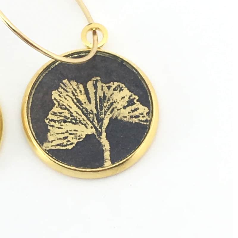 Ginkgo Gold Small Hoops