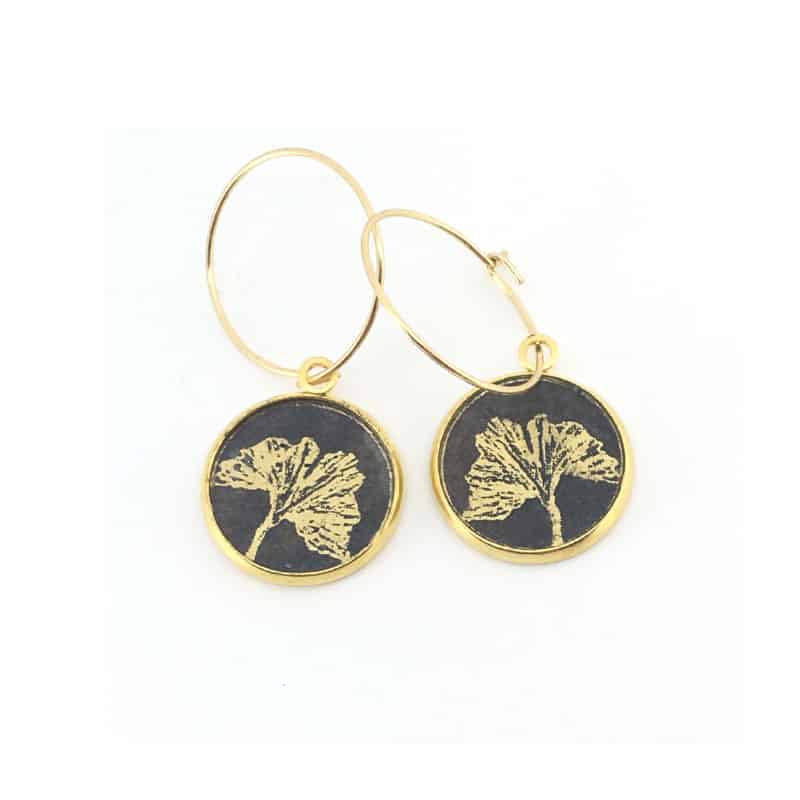 Ginkgo Gold Small Hoops