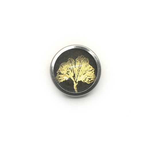 Bouton - cabochon pour bijoux personnalisables avec le thème arbre de la vie or et vert sauge