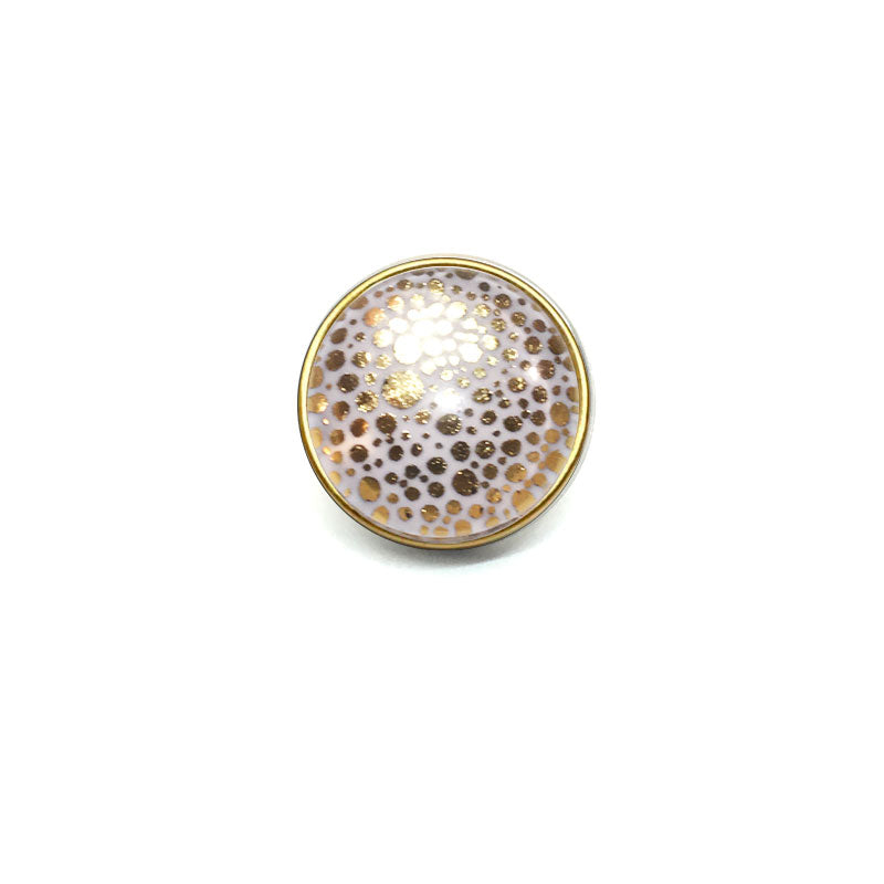 Bouton / Cabochon pour bijoux interchangeables- Pois or ou argent 