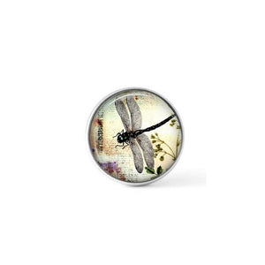 Cabochon / button for interchangeable jewelry - Dragonfly theme