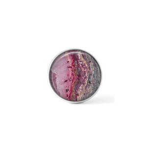 Cabochon / button for interchangeable jewelry - pink mineral theme