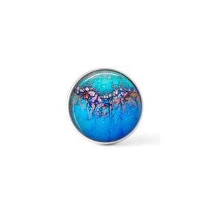 Cabochon/Button for Interchangeable Jewelry - Deep Summer Blue Litha Theme