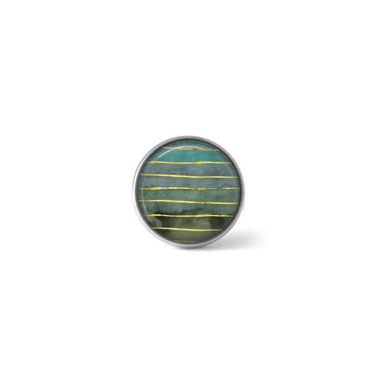 Bouton / Cabochon pour bijoux personnalisables - Motif Géode vert et turquoise "été"