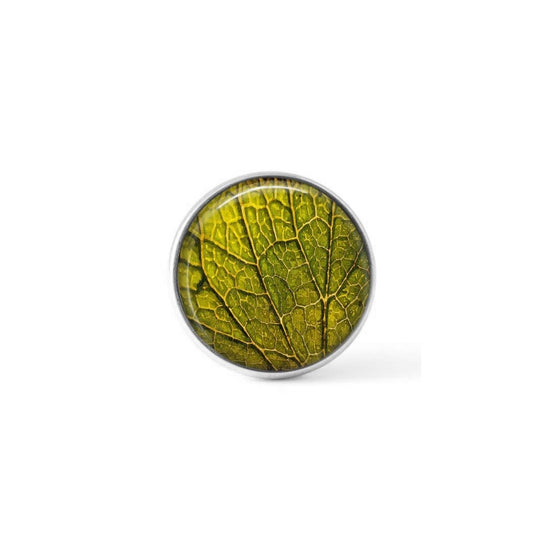 Bouton / Cabochon pour bijoux interchangeables- feuille verte