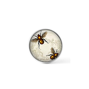 Button / Cabochon for customizable jewelry - Vintage bee pattern