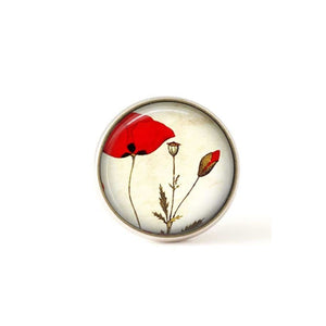 Button / Cabochon for interchangeable poppy jewelry