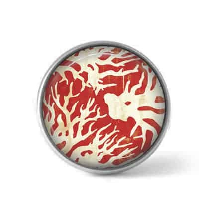 Bouton / Cabochon pour bijoux personnalisables - Motif corail rouge