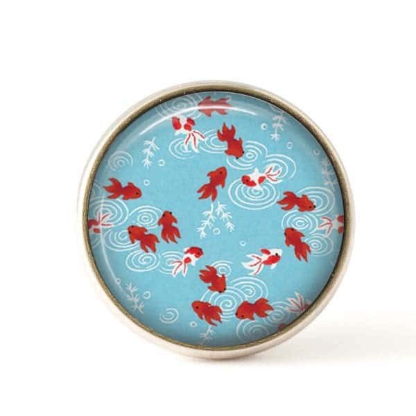 Bouton / Cabochon pour bijoux interchangeables poissons japonaises.