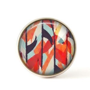 Button / Cabochon for interchangeable jewelry - Red abstract watercolor